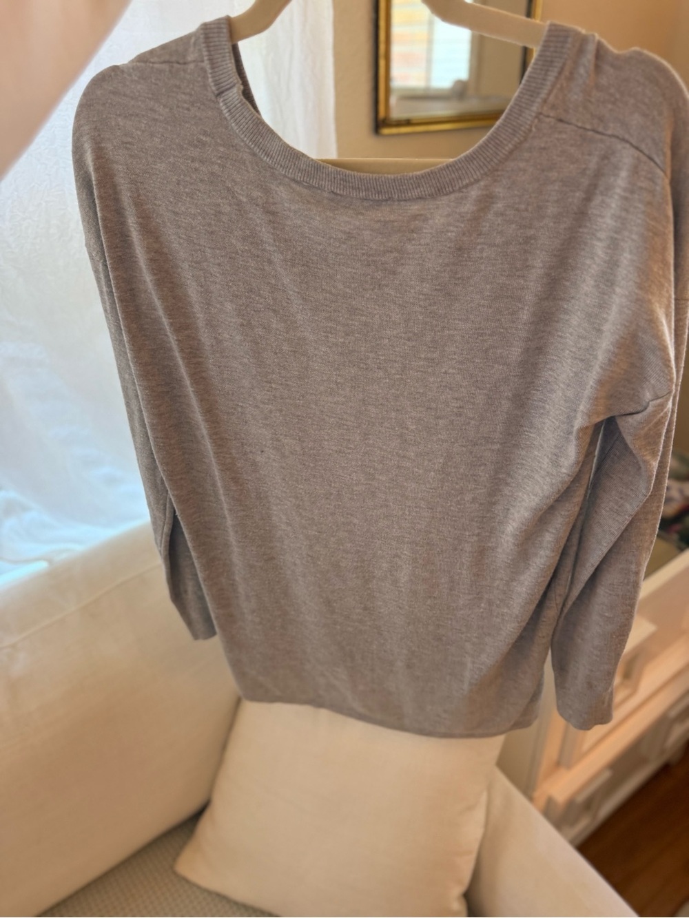 Everyday Scoop Neck Lightweight Sweater Top in gray - Picture 6 of 6